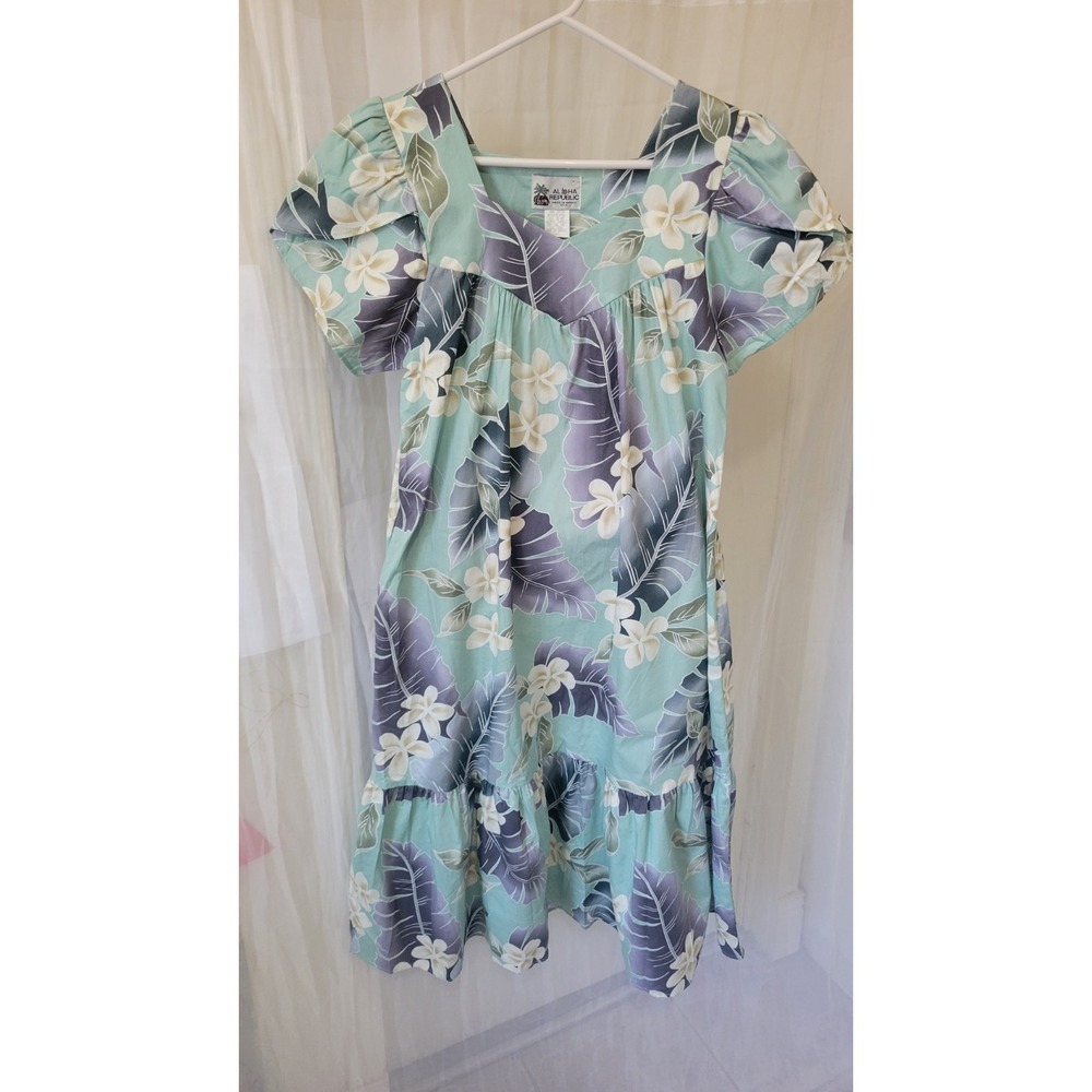 Vintage Aloha Republic Hawaiian Floral Women's Sz S Muumuu Dress